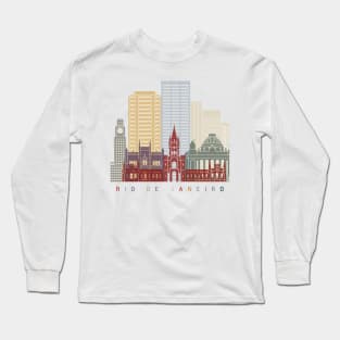 Rio de Janeiro  V2 skyline poster Long Sleeve T-Shirt